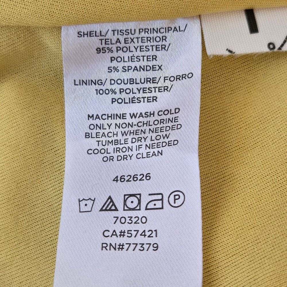Ann Taylor Mustard Yellow Sleeveless Midi Dress Ruched Waist Detail Medium - Picture 6 of 9